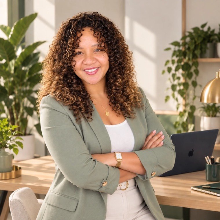 Portrait de Camille FIDJI, fondatrice de Millea., bras croisés dans son bureau